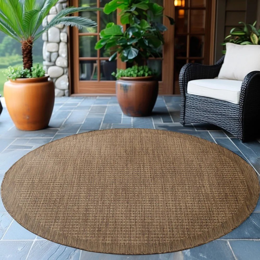 Natúr színű kerek kültéri-beltéri szőnyeg ø 200 cm Giza 1410 – Ayyildiz Carpets