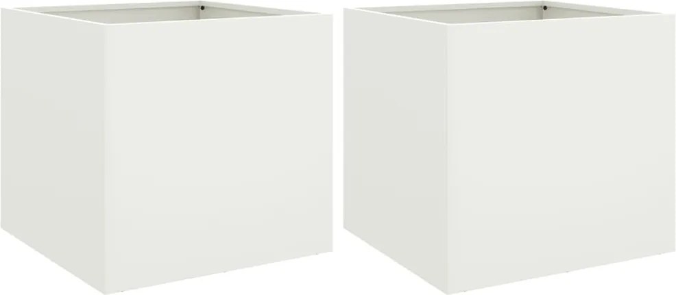 vidaXL 2 db fehér acél növénytartó 49 x 47 x 46 cm