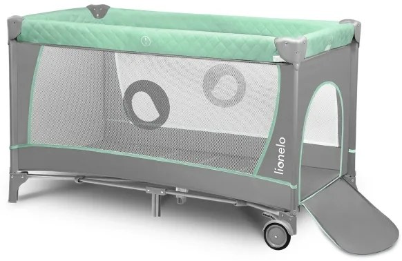 Lionelo - Utazóágy FLOWER türkiz