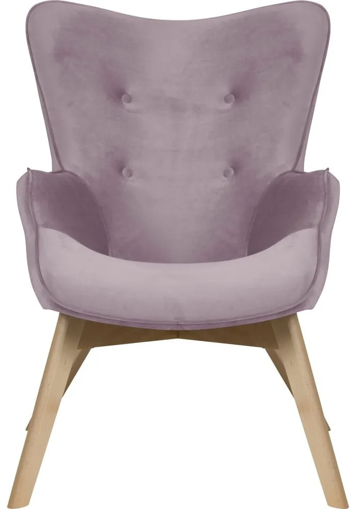 Levendula színű bársony fotel Niko – Ropez