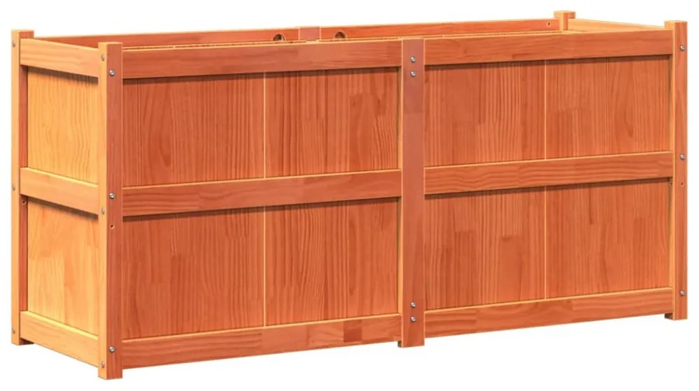 viaszbarna tömör fenyőfa kerti virágláda 150 x 50 x 70 cm