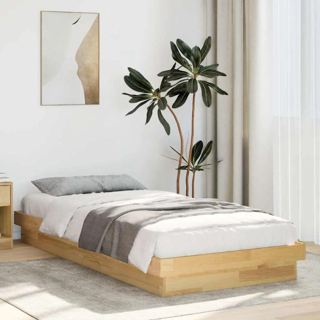 ágykeret matrac nélkül 90x190 cm tömör tölgyfa