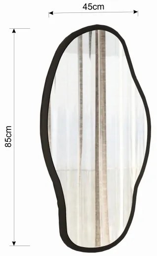 Fali tükör COULDY 85x45 cm fekete