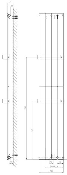 Sapho - Fürdőszobai radiátor COLONNA 614W/230V 29x180 cm fehér