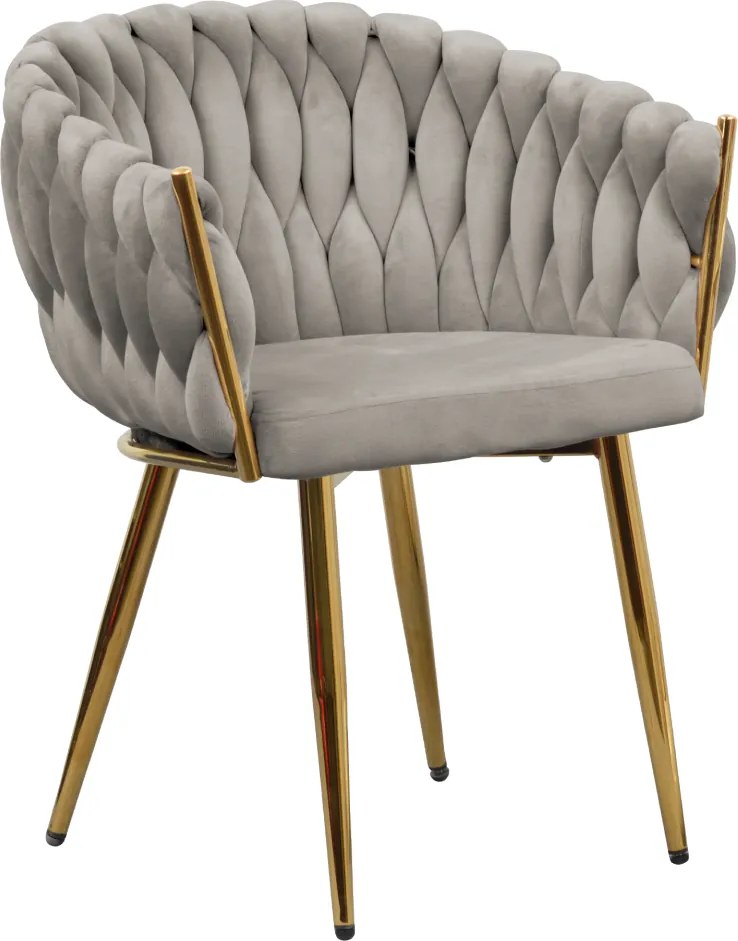 Étkezőszék, szürkésbarna Taupe Velvet szövet/gold króm arany, DEILA
