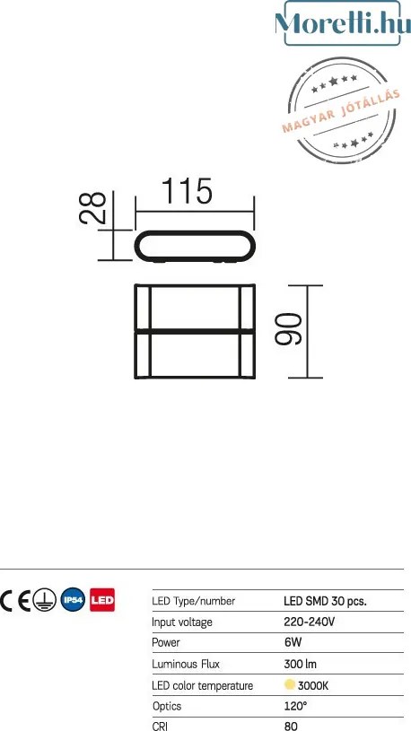 REDO 9620 POCKET Modern Kültéri Fali Lámpa LED IP54