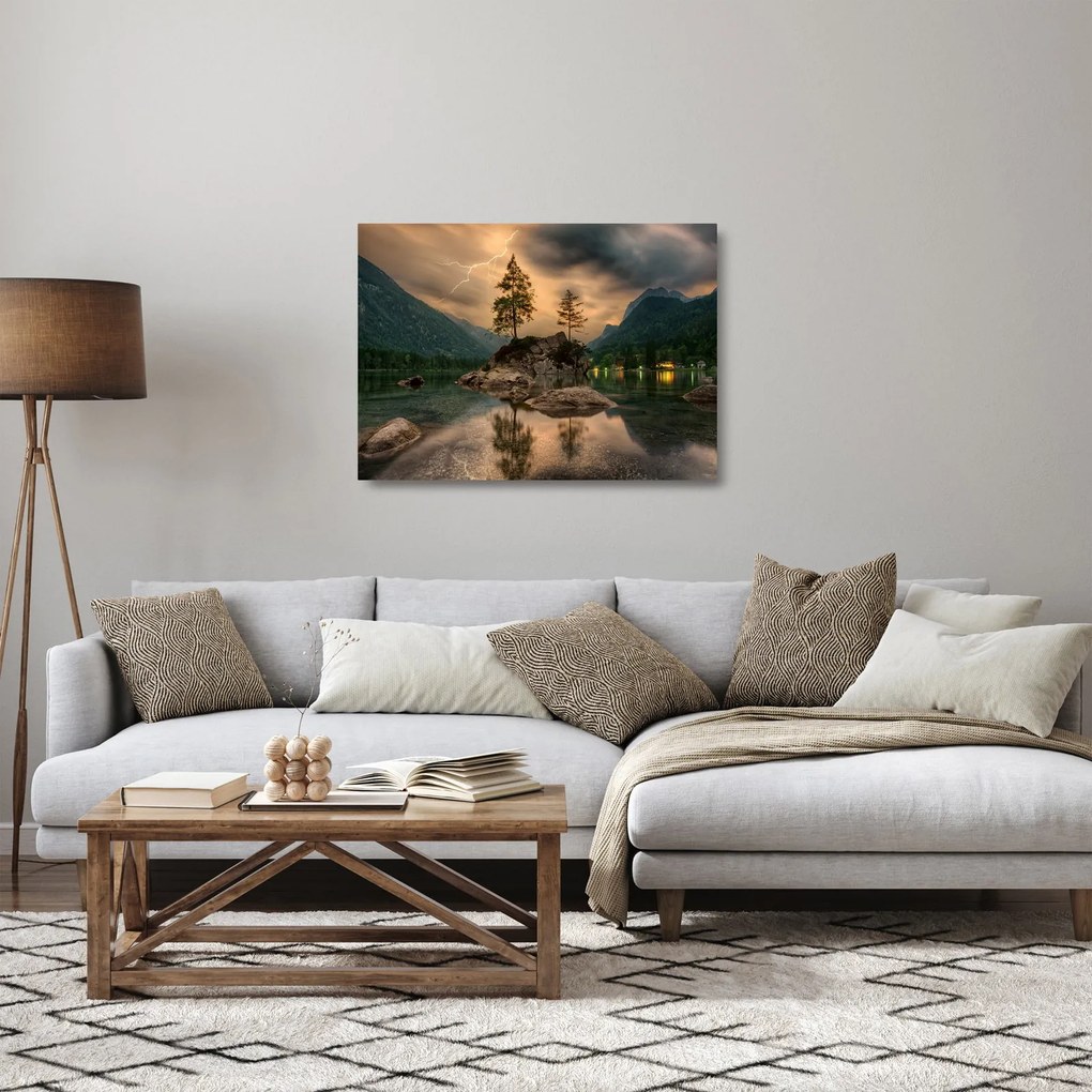 Gyönyörű tájkép (üvegen) (70x50 cm)