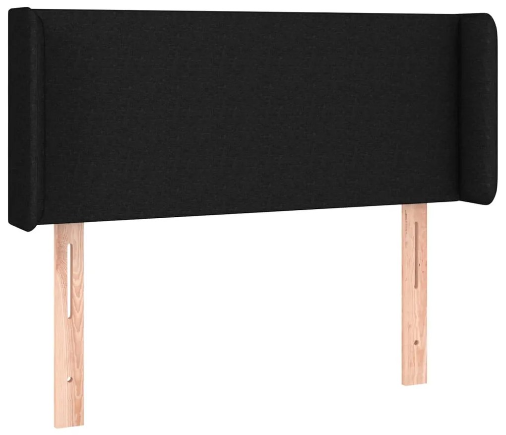 fekete szövet LED-es fejtámla 93 x 16 x 78/88 cm