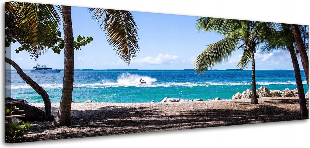 Vászonkép Természet Óceán pálmafák tengerpart 120x40