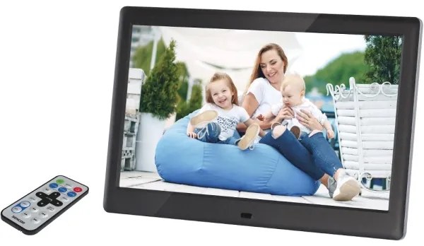 Sencor - Digitális képkeret hangszóróval 230V fekete + távirányító