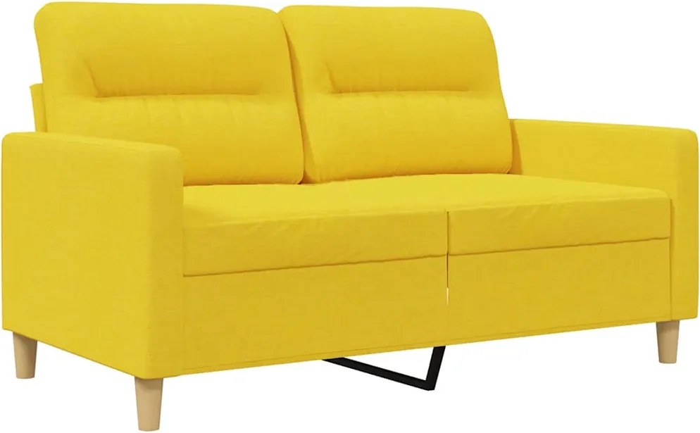 vidaXL 2 személyes világossárga szövet kanapé 120 cm
