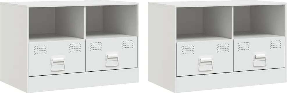 vidaXL 2 db fehér acél TV-szekrény 67 x 39 x 44 cm