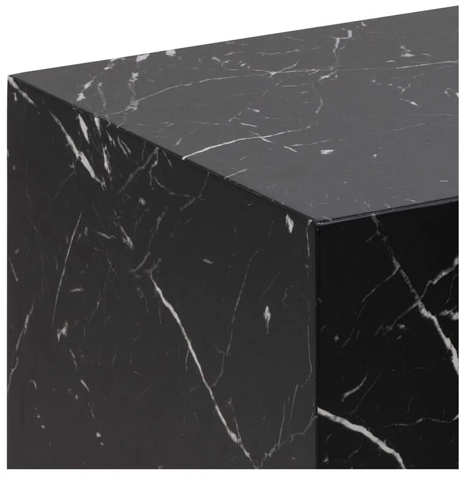 Fekete dohányzóasztal szett márvány dekorral, 2 db-os 58x58 cm Dice – Actona