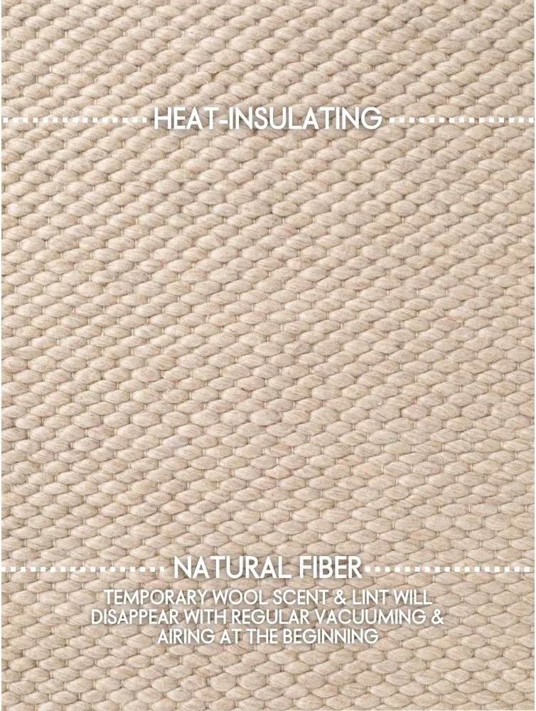 Bézs kézi szövésű gyapjú szőnyeg 140x200 cm Lyon Beans – Elle Decoration