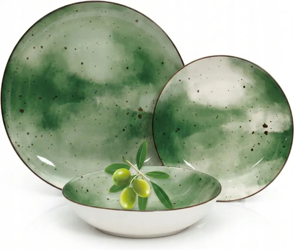 Porcelán Tányér Szett Étkezési Tányér 18db-os Giada Mintás