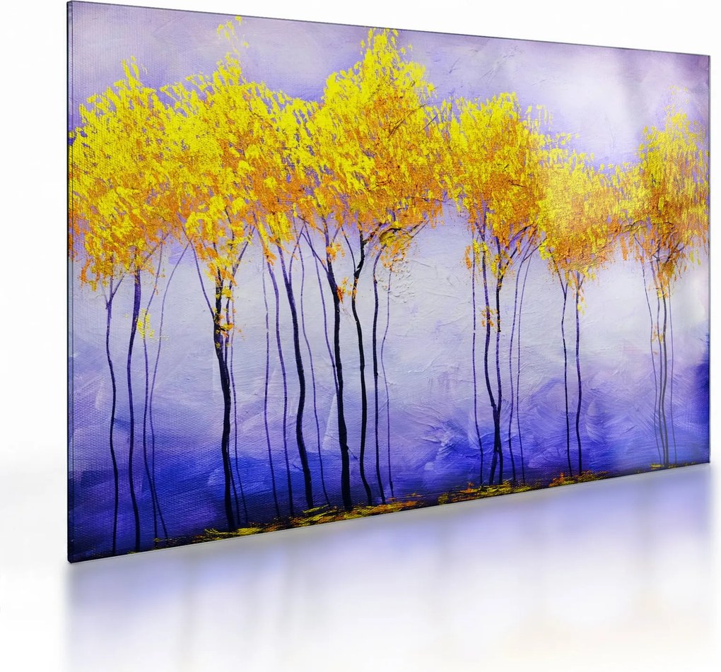 Sárga fák képe (üvegen) (70x50 cm)