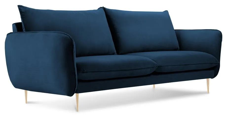 Florence kék kanapé bársonyhuzattal,160 cm - Cosmopolitan Design