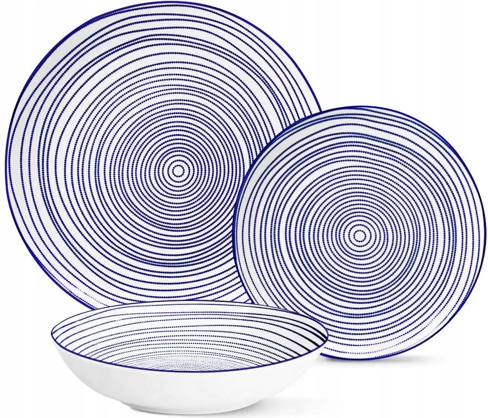 Porcelán Étkészlet Mg Home 12EL. Tányér Szett 4 Személyes Pöttyös