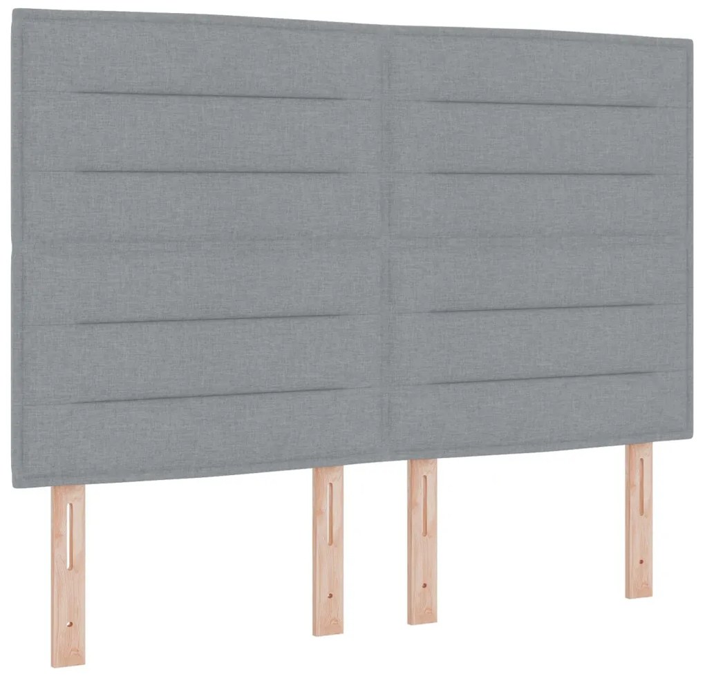 Box Spring Ágy Matraccal Világosszürke 140x190 cm Szövet