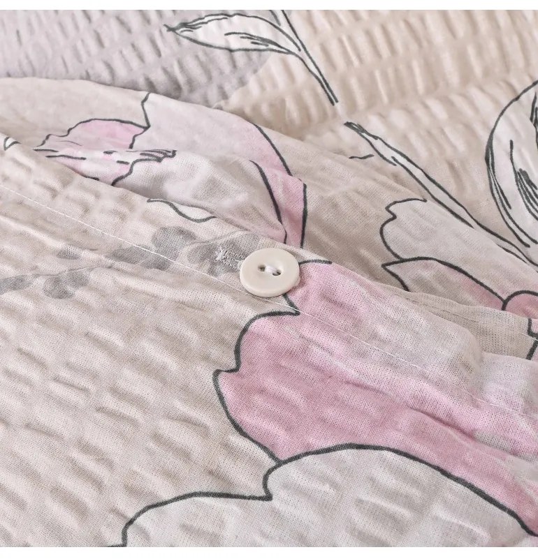 EMI Isadora rózsaszínű krepp ágyneműhuzat, A standard egyszemélyes ágy szett tartalma: 1x 140x200 + 1x 70x90