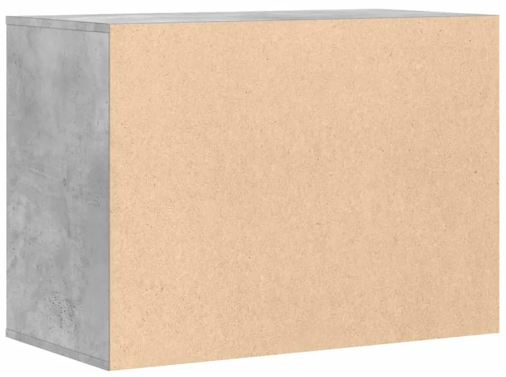 betonszürke szerelt fa fiókos sarokszekrény 80 x 41 x 58 cm