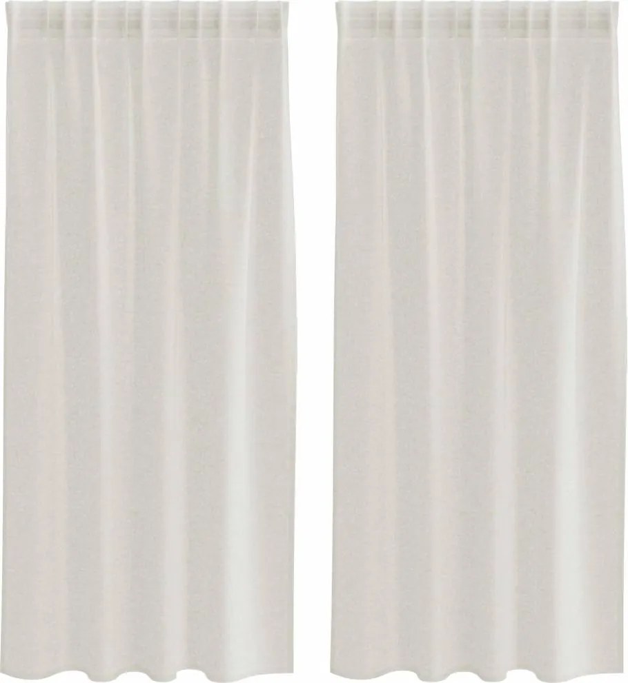 vidaXL Voile Függöny függönyökkel 2 pcs Krém 175 x 140 cm Poliészter