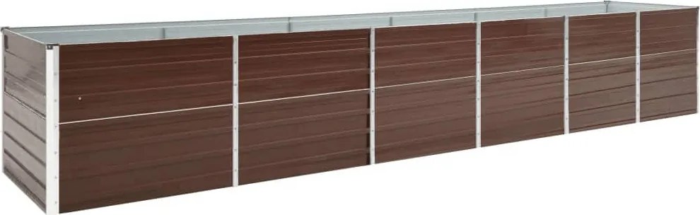 vidaXL barna horganyzott acél kerti magaságyás 480 x 80 x 77 cm