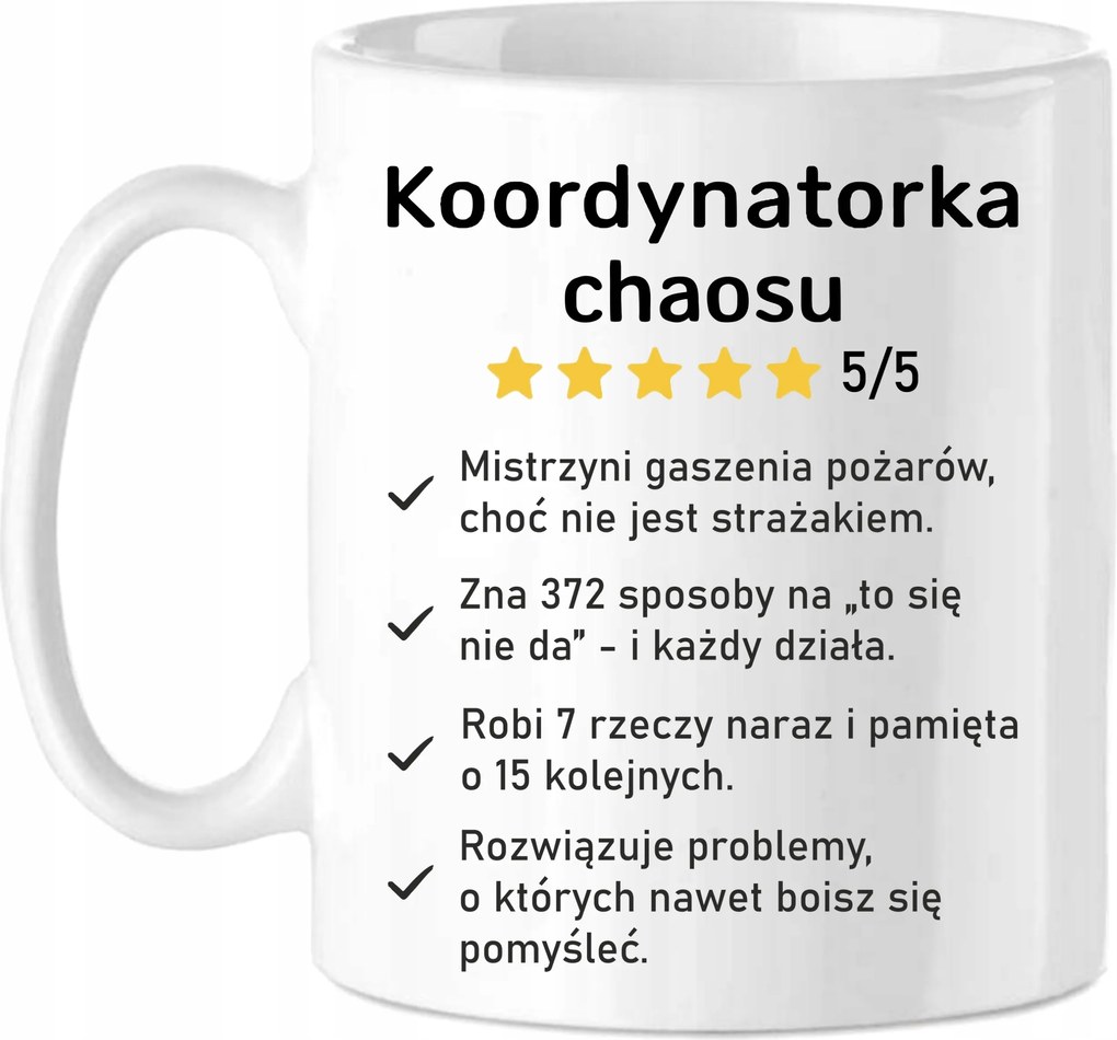 Bögre "Káosz koordinátor" Munka Vicces Főnök Ajándék