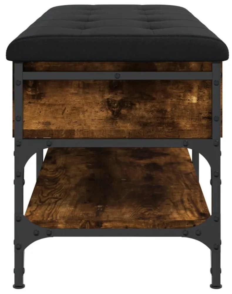 füstös tölgy színű szerelt fa cipőtároló pad 102 x 42 x 45 cm