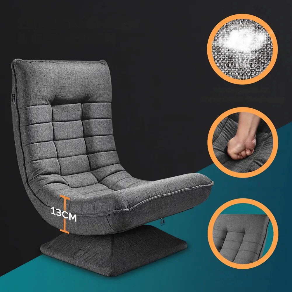 ABERDEEN napozó fotel 87×60×105cm, szürke Casaria