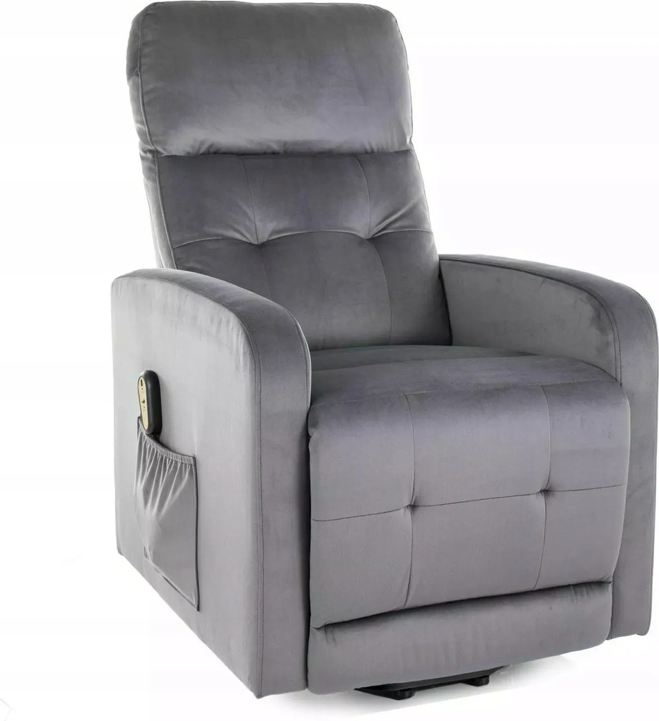 Összecsukható fotel Otus II Velvet szürke f.függőleges Sig