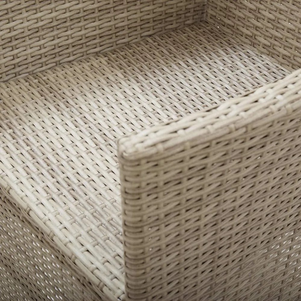 2 db bézs dönthető háttámlás polyrattan kerti szék párnával