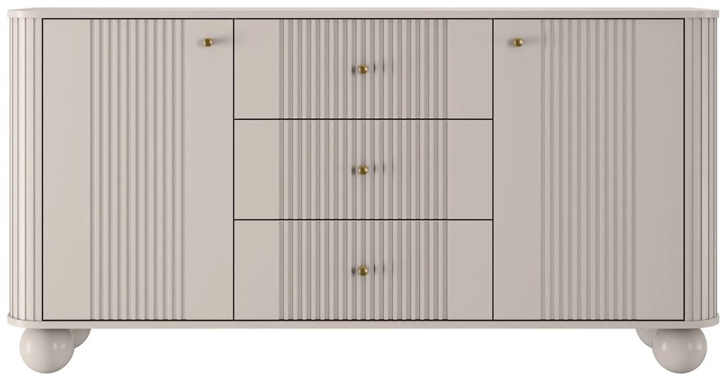 Versper komód 160 cm - kasmír / arany fogantyúk