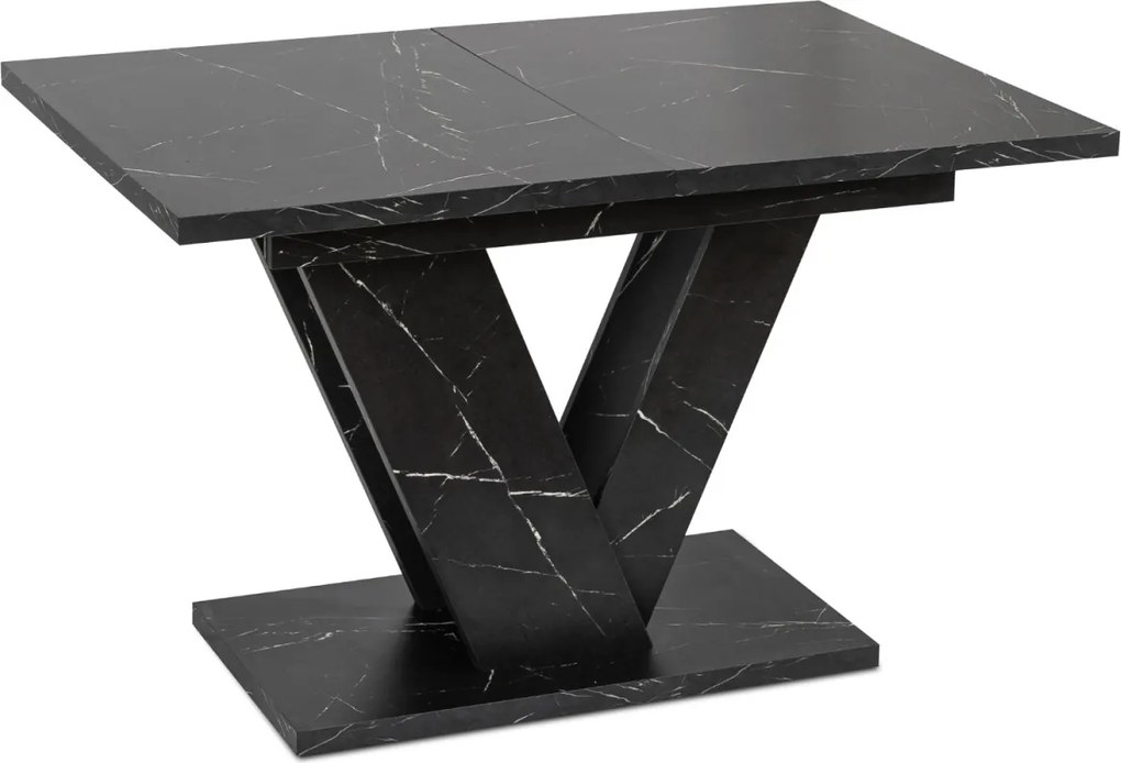Bővíthető étkezőasztal 120–160 cm fekete márvány hatású kivitelben – CLARK