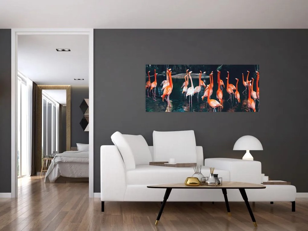 Flamingók csordája (120x50 cm)