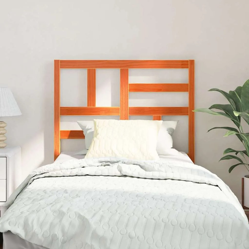 Ágyszerkezet Fejtámla fejtámlával Viaszbarna 80.5 x 4 x 104 cm