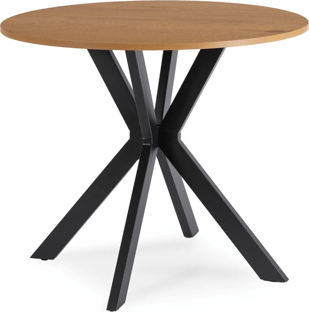 Étkezőasztal 80 cm méretben, arany tölgy/fekete színben LAUREN