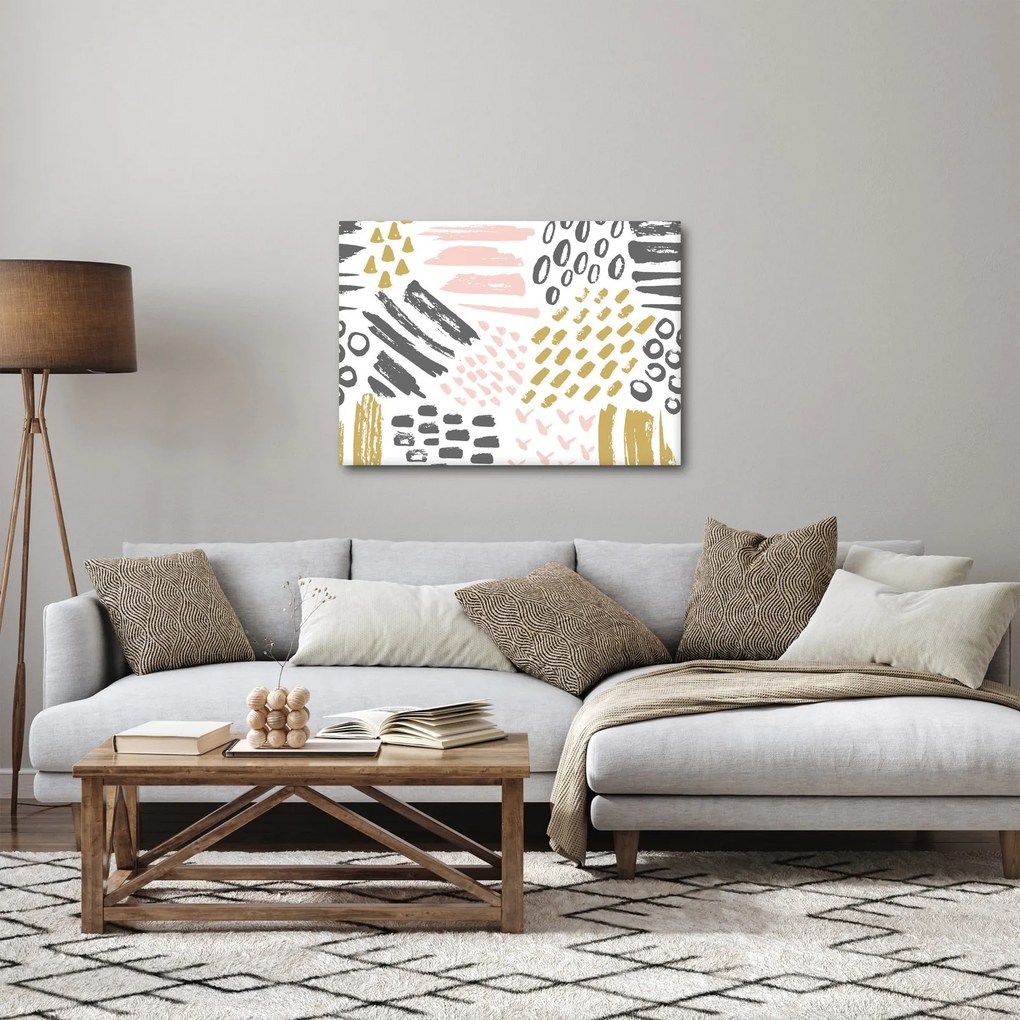 Kép - Absztrakt stroke-ok (70x50 cm)