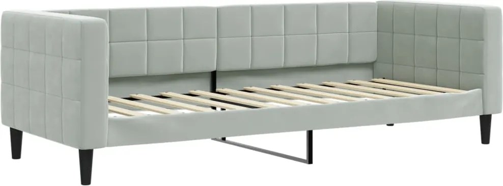 vidaXL világosszürke bársony kanapéágy keret 80 x 200 cm