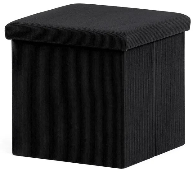 Fekete Kordbársony Tárolós Puff. TAB-471 BK6