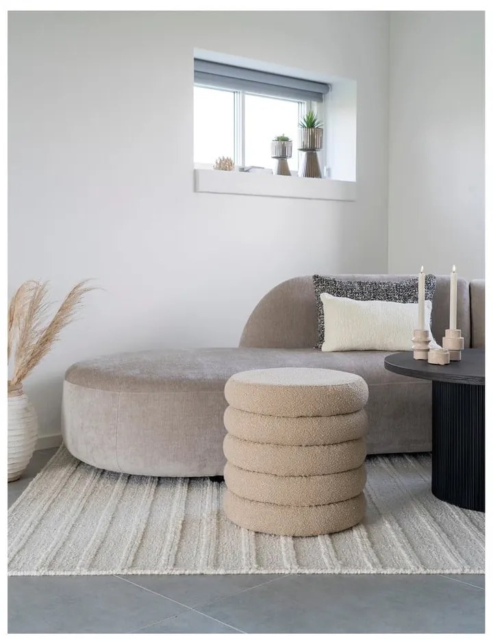 Bézs buklé puff Brooklyn – House Nordic