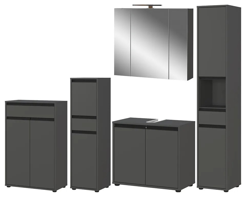 Antracitszürke fürdőszoba bútor szett Lemont – Germania