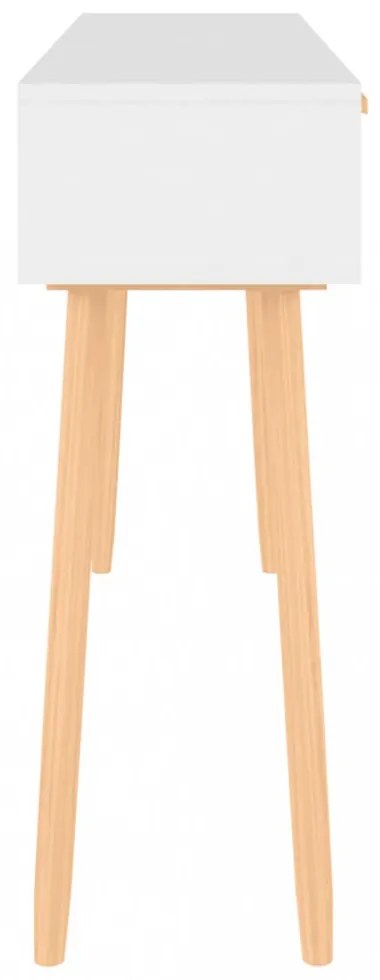 fehér tömör fenyő és természetes rattan tálaló 105x30x75 cm