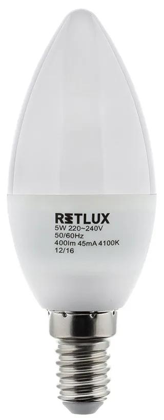 Retlux RLL 263 C35 E14 5W CW LED izzó (hideg fehér 4100K)