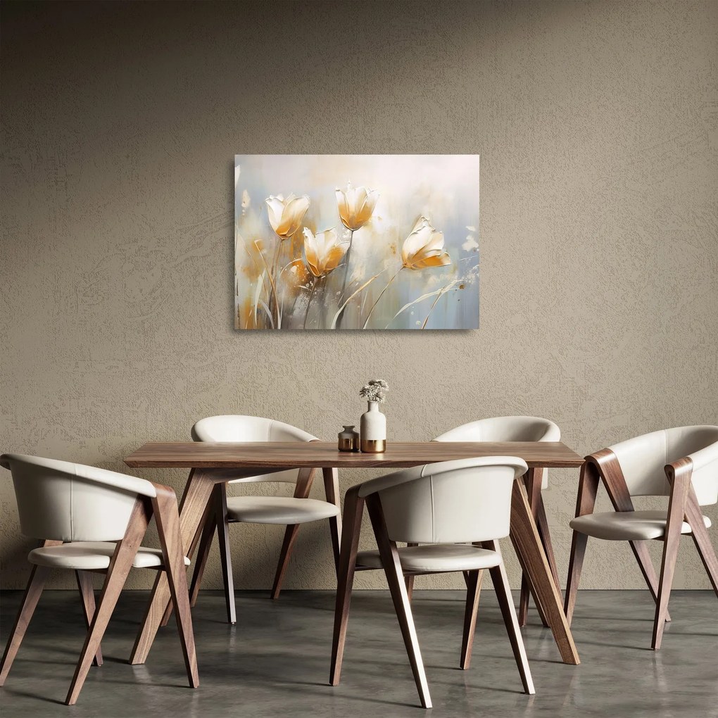 Üveg kép - Tulipánok festése (70x50 cm)