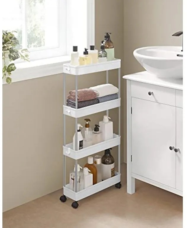 Műanyag polc kerekeken CART 13,5x42x83 cm fehér