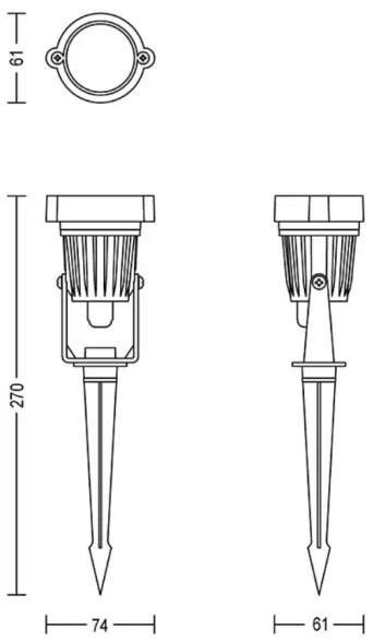 Philips - 3x CAPER LED kültéri spotlámpa 1,5W 24° 230V IP44 készlet