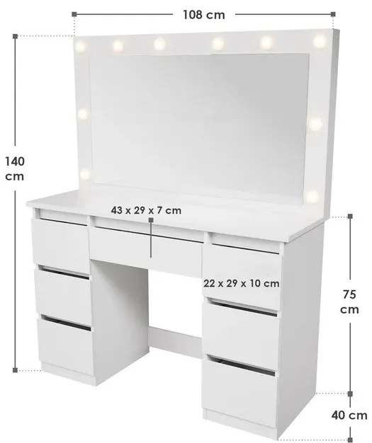Juskys Lilia fürdőszoba asztal - fehér