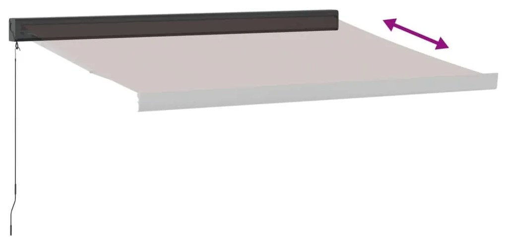 barna kézzel kihúzható napellenző 350 x 250 cm