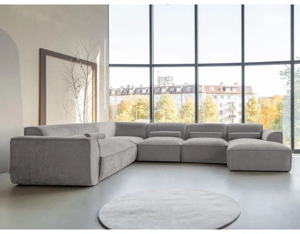 Világosszürke sarokkanapé (bal oldali) Flex Felix – Miuform